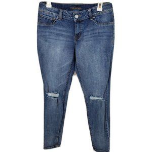 Maurices Women's Denim Jeans Size Small Regular Distressed Medium Wash Skinny